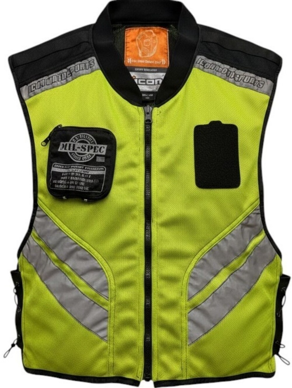 Icon Motosports Mil Spec Mesh Vest Reflective Motorcycle Safety Hi-Vis Regular